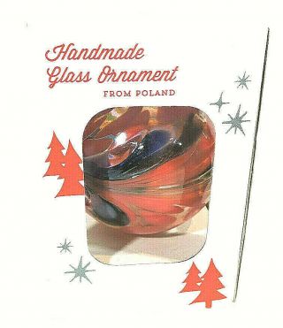 Zorza Mouth Blown Handmade Glass Ornament From Poland Polish 4 " Christmas