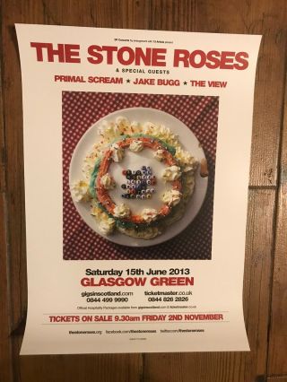 Stone Roses 2013 Concert Poster Primal Scream Jake Bush The View