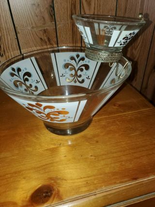 Vintage Glass Chip And Dip Set