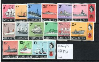 Gibraltar 1967 Ships Definitive Set Mnh