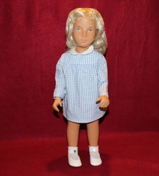 16 " Vintage 107 Sasha Doll Blonde Hair,  Blue Eyes,  Box And Tag,  England.