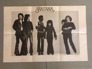 Vintage Santana Columbia Records 33 " X 22 " Folded 1970s Band Music Poster