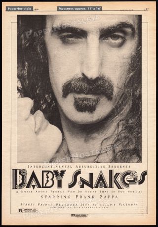 Baby Snakes_orig.  1979 Trade Ad Promo / Music Poster_frank Zappa_adrian Belew