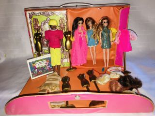 Vintage Dawn,  Angie And Van Dolls,  Case,  Accessories,  Topper,  1971,  Usa