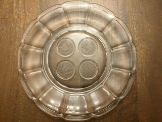 Vintage Fostoria Glass Frosted Coin Pattern 8 Inch Plate 1372/550
