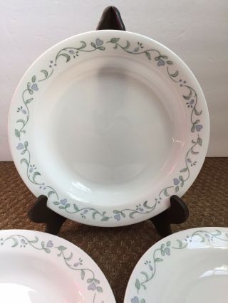 Corelle Country Cottage Flat Rimmed Soup Bowls Set Of 3 - Euc No Utensil Marks