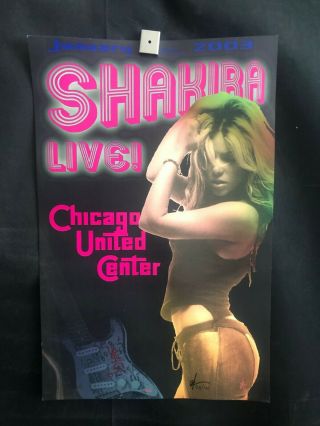 Shakira Chicago 2003 Signed Numbered Concert Poster,  Sexy,  Hot,  Herrera