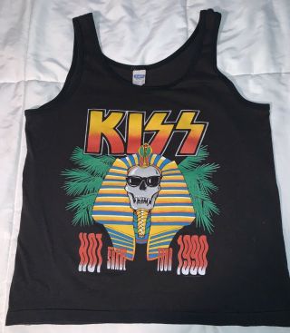 Vintage 1990 Kiss “hot In The Shade” Tour Tanktop By Ched/anvil (size Large)