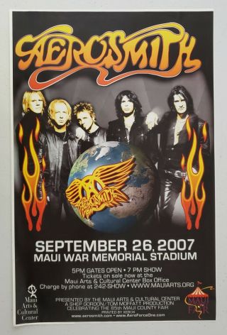 Aerosmith Concert Poster At Maui War Memorial On September 26,  2007