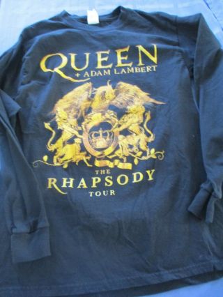 Queen Adam Lambert Rhapsody 2019 Tour M Lng Slv T - Shirt