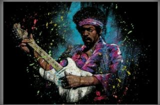 Vintage Jimi Hendrix Glow Radio Days Poster 22x34 Avela