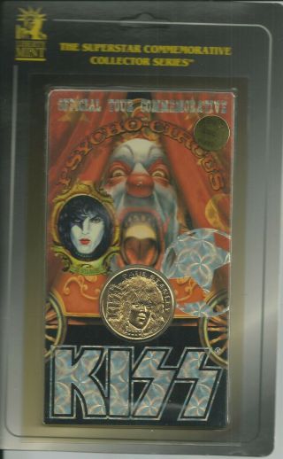 Kiss Psycho Circus Paul Stanley 24k Gold Plate Commemorative Coin