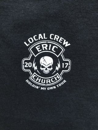 Eric Church 2017 Holdin My Own Tour Large Crew Shirt Unworn