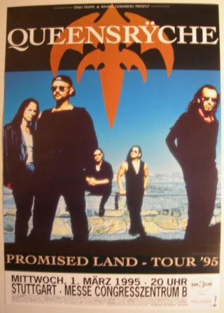 Queeensryche Concert Tour Poster 1995 Promised Land Autograph By Geoff Tate