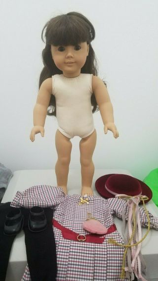 American Girl Doll Samantha Pleasant Company White Body With Meet Outfit