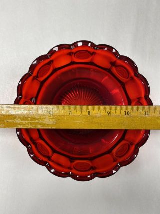 Vtg Fostoria COIN Frosted Ruby Red Round Bowl 7 - 1/2” Diameter Exc Cond 3
