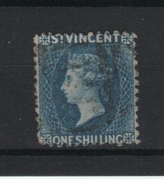 St Vincent Queen Victoria 1869 1/ - (one Shilling) Indigo Stamp,  Cv £90,