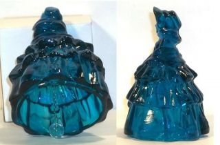 Boyd Glass Made In 2003 Colonial Lady Doll Louise Bell Dark Crystal Blue Fund