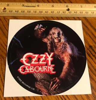 Ozzy Osbourne/ Sticker/ Original/ 1984/ Bark At The Moon/ Monowise/ Jake E Lee