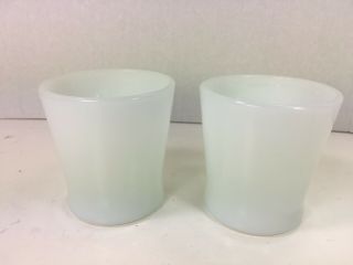 2 Vintage Fire - King Anchor Hocking White Milk Glass Coffee Cups/Mugs D Handle 2