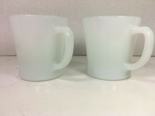 2 Vintage Fire - King Anchor Hocking White Milk Glass Coffee Cups/Mugs D Handle 3