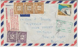 Rhodesia 1970 Invalid Stamp On Cover To Isle Of Wight With 3/6 Postage Dues