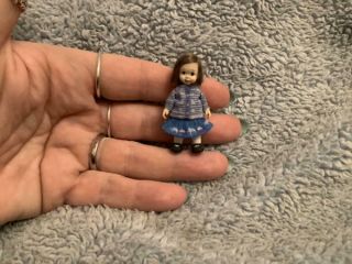 Miniature Handmade Mini 1/24 Scale Little Girl Child Ooak Dollhouse Dollshouse