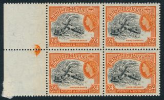 British Guiana 1963 - 65 3 Values In Blocks Of 4 Very Fine Unmounted