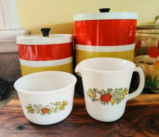 Vintage Pyrex Spice Of Life Cream And Sugar Set