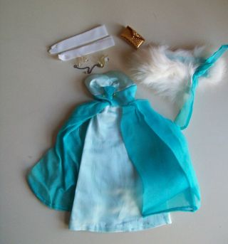 1966 Htf Debutante Ball Complete Aqua Gown Shawl,  Glitter Heels Necklace Gloves