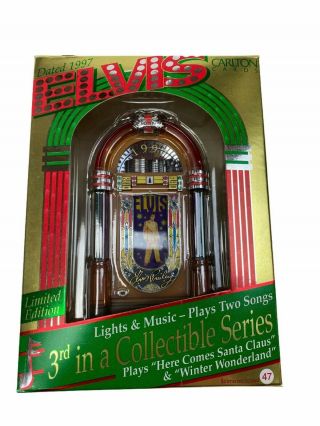 1997 Heirloom Carlton Cards Elvis Presley Musical Jukebox Christmas Ornament