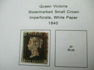 Uk Stamps: 1d Penny Black - Great Item Must Have (d55)