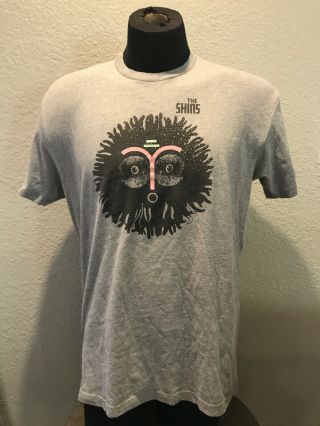 The Shins Face T - Shirt Official Shins Merch Grey Men 