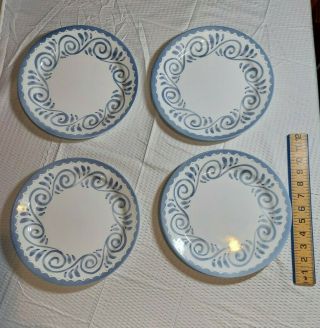 4 Corning Ware Dinner Plates 10 3/8 " Corelle Pattern Oceanview Item 1998 - 2001