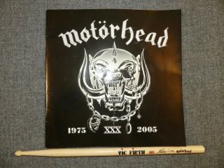 Motorhead Mikkey Dee Concert Thrown Signature Tour Drumstick & 2005 Tour Book