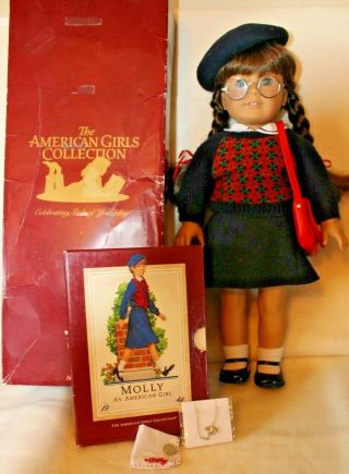 Vintage Pleasant Company American Girl Doll Molly Mcintire Ret Iob