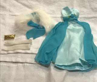 Vintage Mattel Barbie Doll " Debutante Ball " 1666 Blue Aqua Gown Dress Outfit