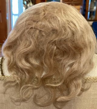 A21 Finest Antique 9 " Hand Tied Light Blond Mohair Wig For Antique Bisque Doll