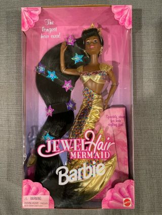 Barbie 1995 Mattel Jewel Hair Mermaid African American Doll No.  14587 Nrfb