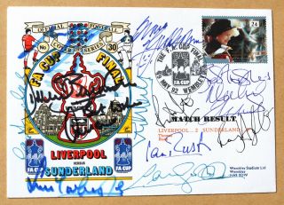 Liverpool V Sunderland Fa Cup 1992 Cover Signed By Rush Souness Mcmanaman,  9