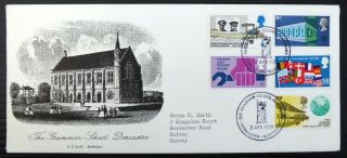 Gb 1969 Anniversaries With Rare Grammar School Doncaster Hand Stamp Cx766