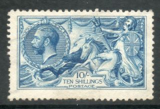 1915 10/ - Bright Blue Seahorse De La Rue Sg 412 Spec N70 (7) Cat £3000