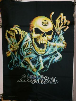 Vintage Alchemy Gothic 1998 Textile Poster Flag Heavy Metal Skull