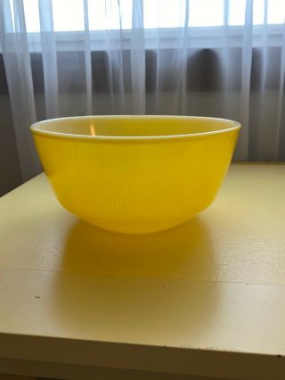 Vintage Anchor Hocking Fire - King Ware 8 1/4” Yellow Bowl Made In Usa