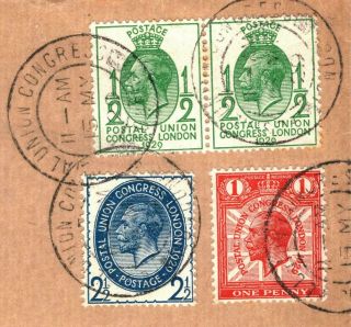 Gb 1929 Puc Cover Postal Union Congress Special Cds Label {samwells}k187a