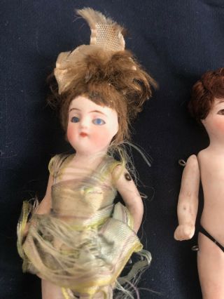 Vintage German,  Glass Eyed,  Bisque,  Dollhouse Dolls 2