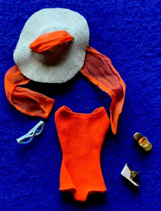 Vintage Barbie Fashion Pak - In The Swim Orange 1960’s