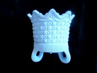 Sowerby Blue Milk Glass Spill/toothpick Vase 1876 Pat No 1154 Diamond - Ex Cond