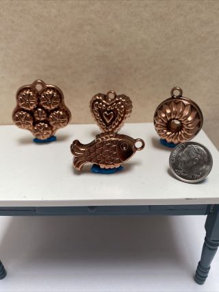 Vintage Bodo Hennig Copper Mold Set Dollhouse Miniature 1:12