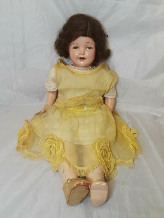 Vintage Antique Composition Mama Doll Fiberoid 24 " Tall Rare